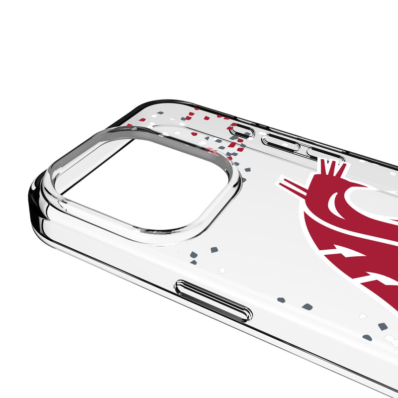 Washington State University Cougars Confetti iPhone Clear Phone Case for Apple iPhone Detail.Jpg