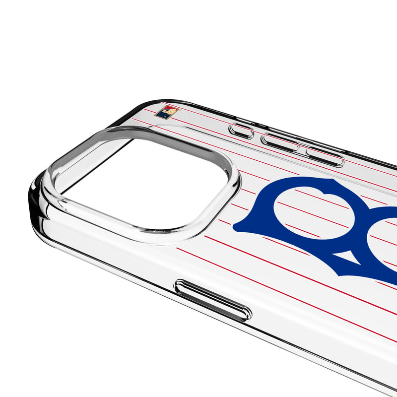 Brooklyn Dodgers 1949-1957 - Cooperstown Collection Pinstripe iPhone Clear Phone Case for Apple iPhone Detail.Jpg