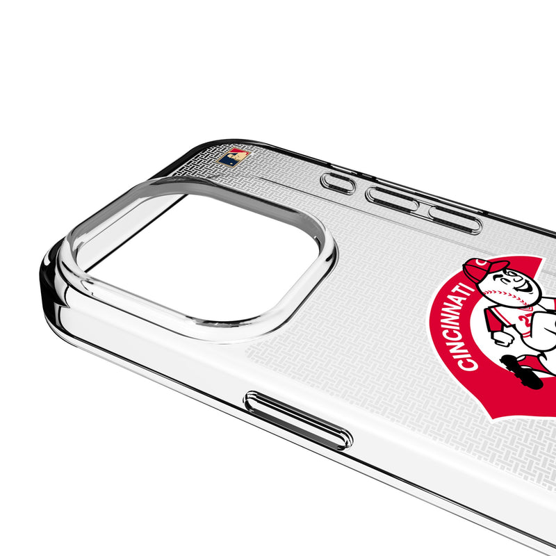 Cincinnati Reds 1974-1992 - Cooperstown Collection Linen iPhone Clear Phone Case for Apple iPhone Detail.Jpg