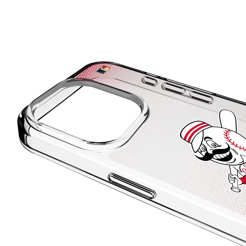 Cincinnati Reds 1953-1967 - Cooperstown Collection Linen iPhone Clear Phone Case for Apple iPhone Detail.Jpg