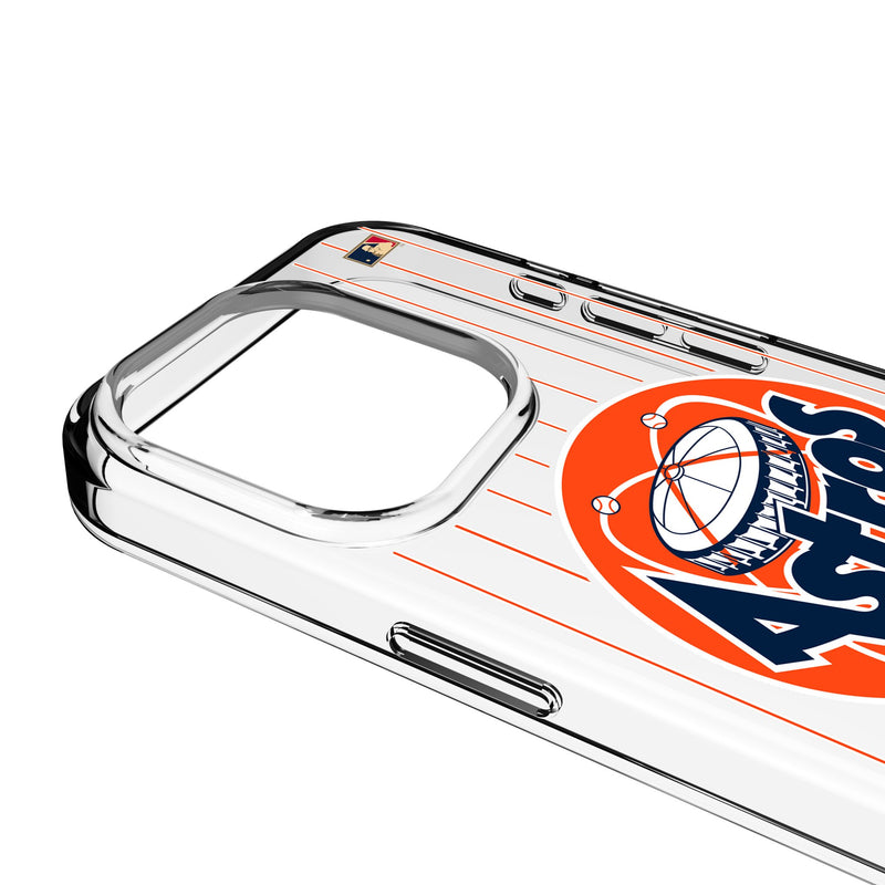 Houston Astros 1977-1993 - Cooperstown Collection Pinstripe iPhone Clear Phone Case for Apple iPhone Detail.Jpg