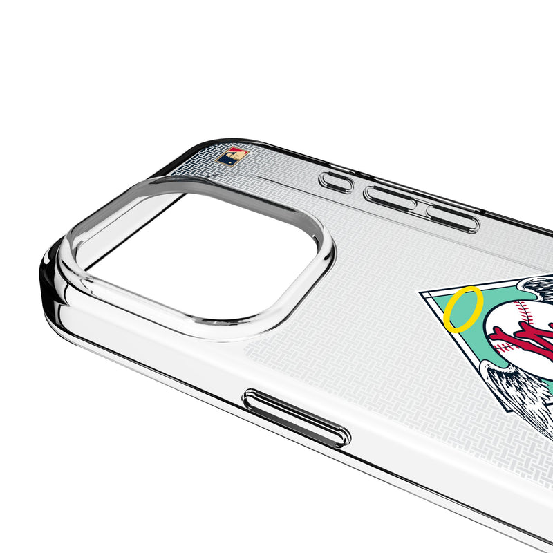 LA Angels 1961-1965 - Cooperstown Collection Linen iPhone Clear Phone Case for Apple iPhone Detail.Jpg