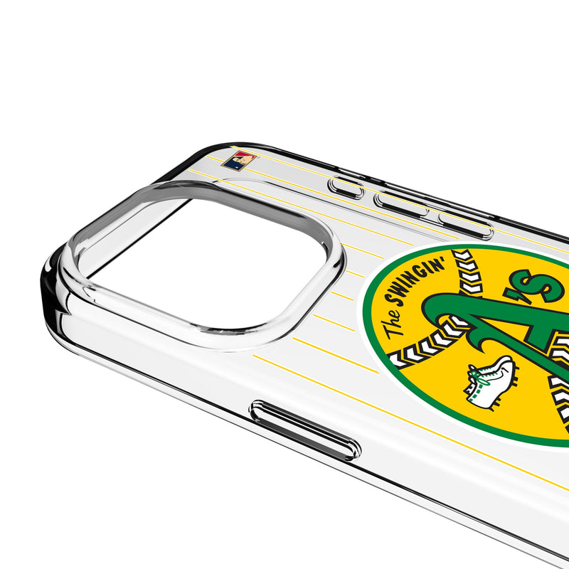 Oakland As 1971-1981 - Cooperstown Collection Pinstripe iPhone Clear Phone Case for Apple iPhone Detail.Jpg