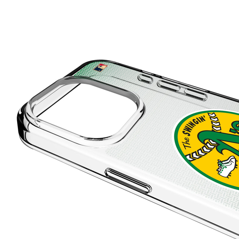 Oakland As 1971-1981 - Cooperstown Collection Linen iPhone Clear Phone Case for Apple iPhone Detail.Jpg