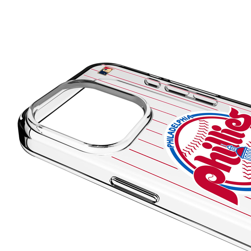 Philadelphia Phillies 1984-1991 - Cooperstown Collection Pinstripe iPhone Clear Phone Case for Apple iPhone Detail.Jpg