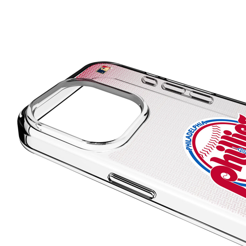 Philadelphia Phillies 1984-1991 - Cooperstown Collection Linen iPhone Clear Phone Case for Apple iPhone Detail.Jpg