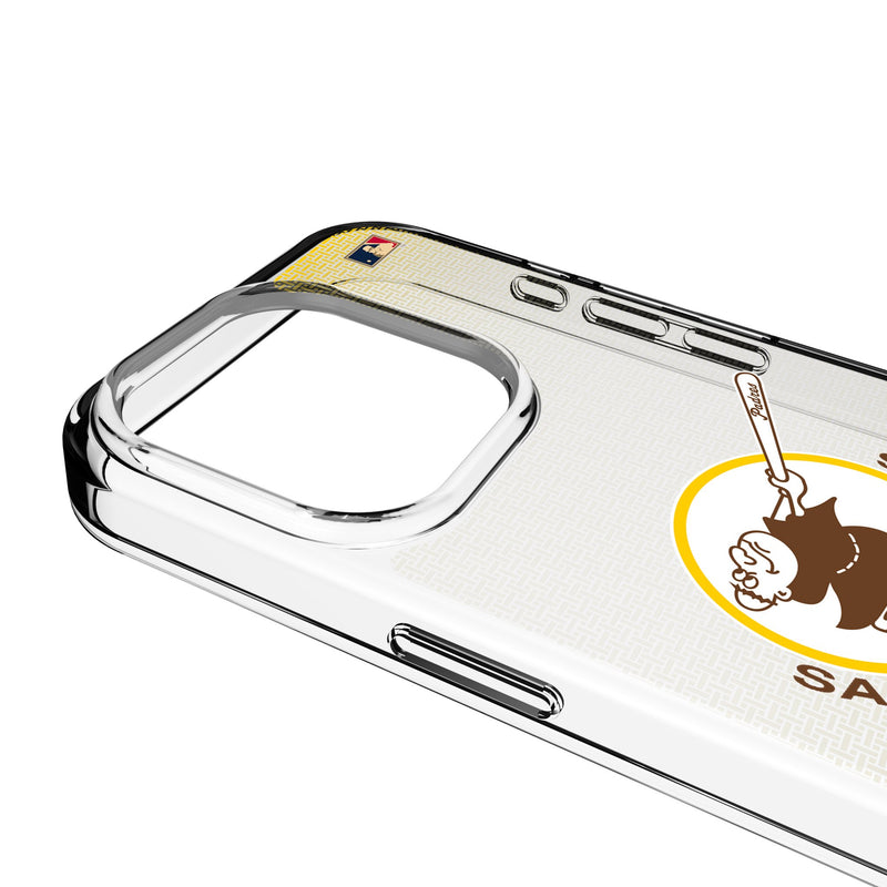 San Diego Padres 1969-1984 - Cooperstown Collection Linen iPhone Clear Phone Case for Apple iPhone Detail.Jpg
