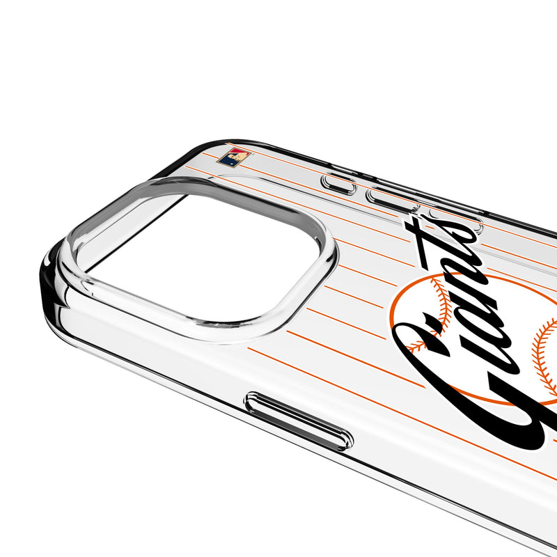 San Francisco Giants 1958-1967 - Cooperstown Collection Pinstripe iPhone Clear Phone Case for Apple iPhone Detail.Jpg