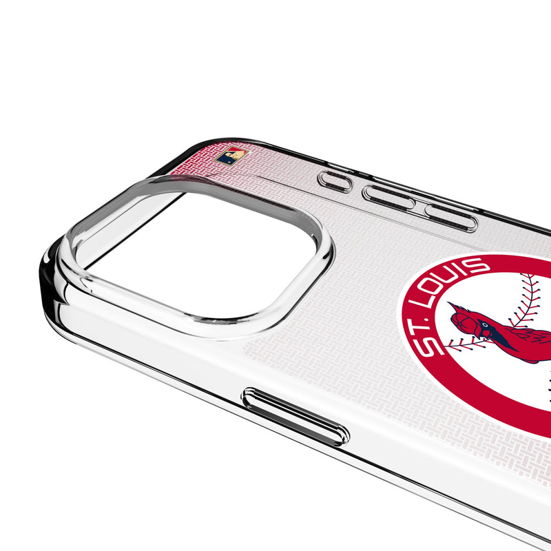 St Louis Cardinals 1966-1997 - Cooperstown Collection Linen iPhone Clear Phone Case for Apple iPhone Detail.Jpg