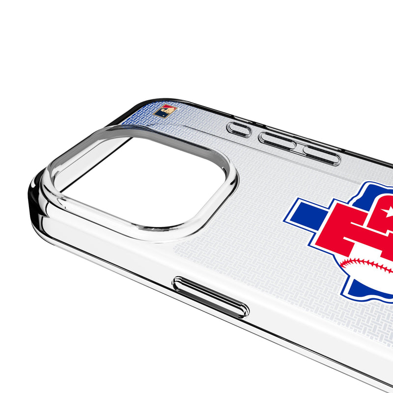 Texas Rangers 1981-1983 - Cooperstown Collection Linen iPhone Clear Phone Case for Apple iPhone Detail.Jpg