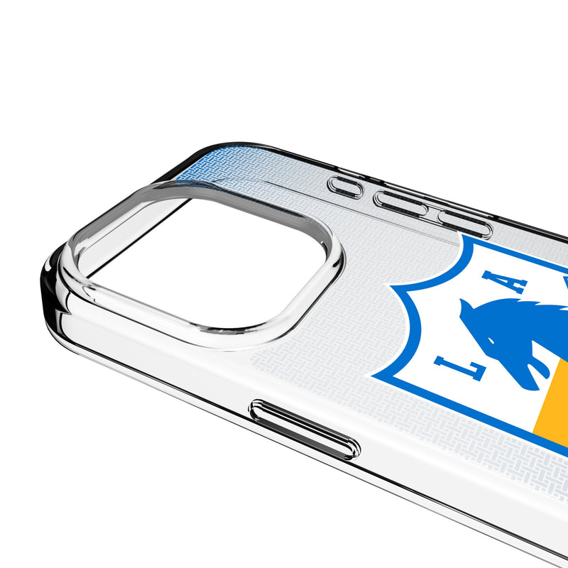 Los Angeles Chargers Historic Collection Linen iPhone Clear Phone Case for Apple iPhone Detail.Jpg