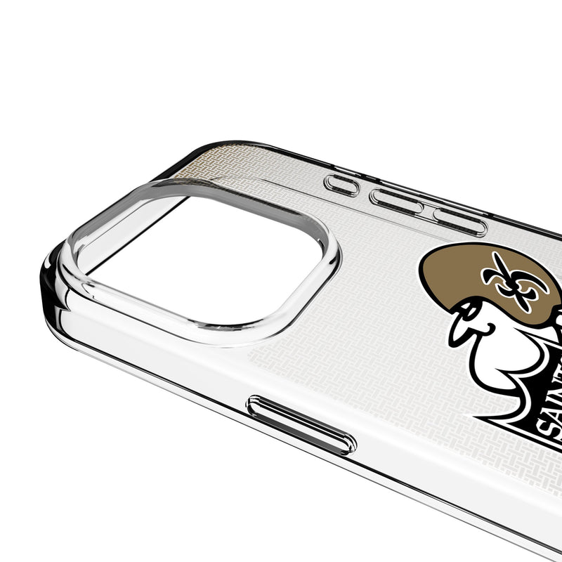 New Orleans Saints Historic Collection Linen iPhone Clear Phone Case for Apple iPhone Detail.Jpg