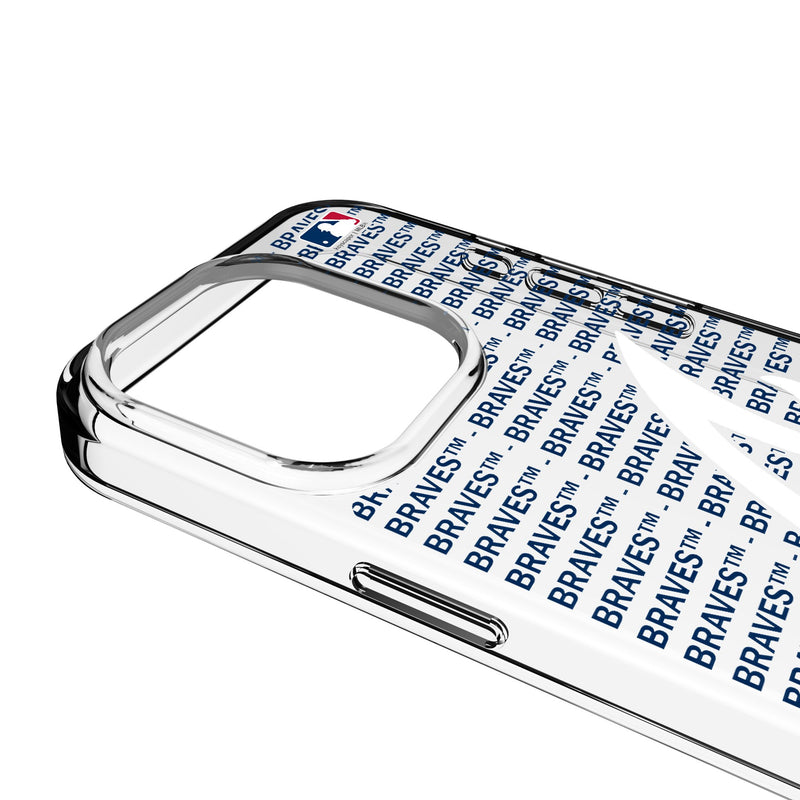 Atlanta Braves Text Backdrop iPhone Clear Phone Case for Apple iPhone Detail.Jpg
