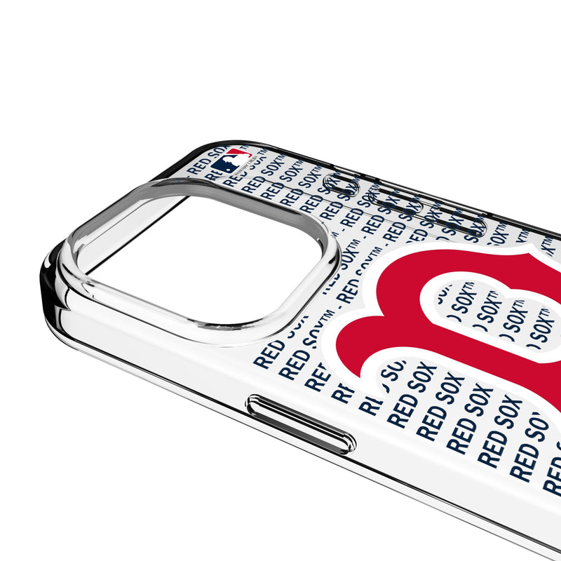 Boston Red Sox Text Backdrop iPhone Clear Phone Case for Apple iPhone Detail.Jpg