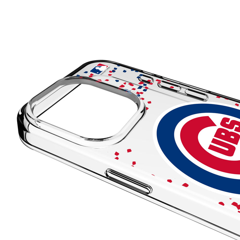 Chicago Cubs Confetti iPhone Clear Phone Case for Apple iPhone Detail.Jpg