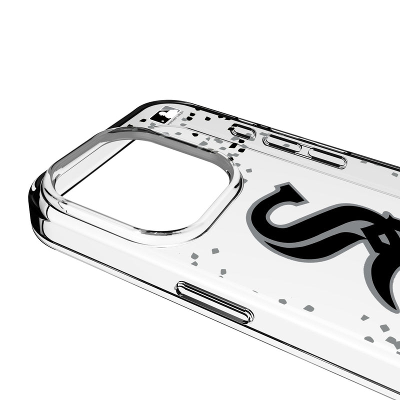 Chicago White Sox Confetti iPhone Clear Phone Case for Apple iPhone Detail.Jpg