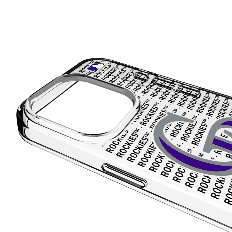 Colorado Rockies Text Backdrop iPhone Clear Phone Case for Apple iPhone Detail.Jpg