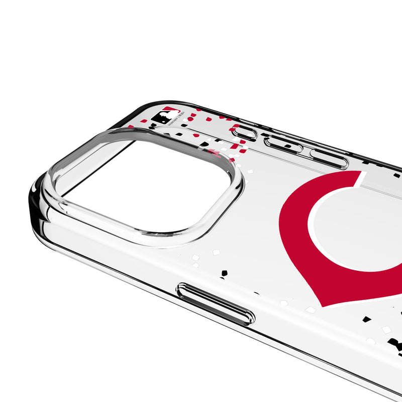 Cincinnati Reds Confetti iPhone Clear Phone Case for Apple iPhone Detail.Jpg