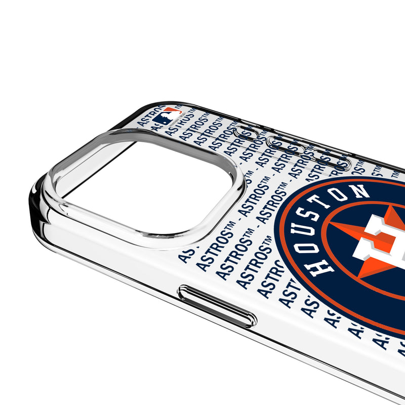 Houston Astros Text Backdrop iPhone Clear Phone Case for Apple iPhone Detail.Jpg