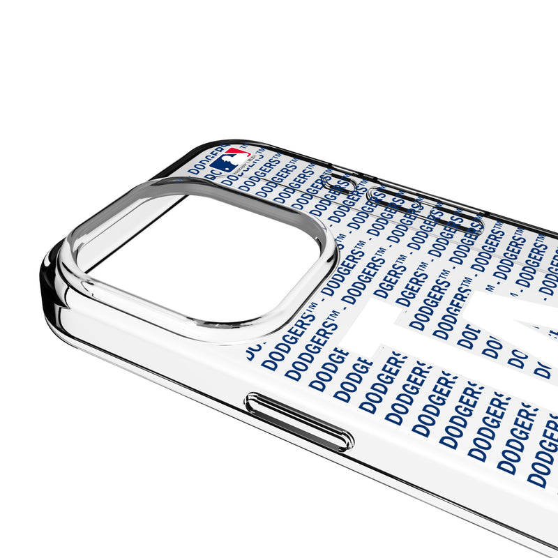 LA Dodgers Text Backdrop iPhone Clear Phone Case for Apple iPhone Detail.Jpg