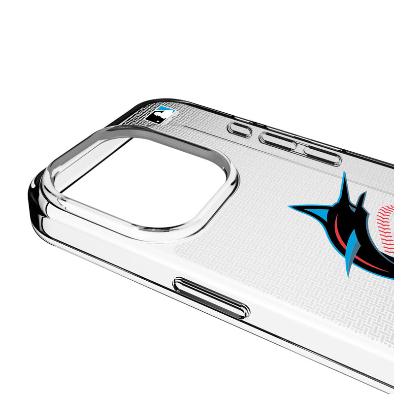 Miami Marlins Linen iPhone Clear Phone Case for Apple iPhone Detail.Jpg