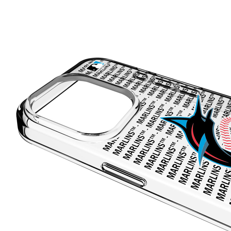Miami Marlins Text Backdrop iPhone Clear Phone Case for Apple iPhone Detail.Jpg