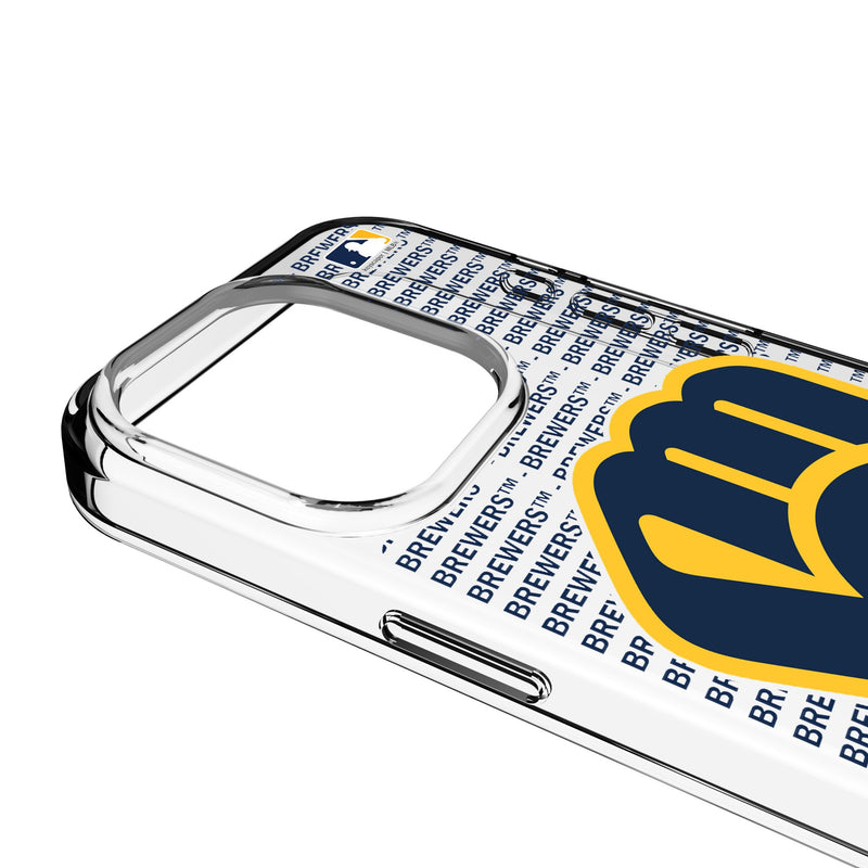 Milwaukee Brewers Text Backdrop iPhone Clear Phone Case for Apple iPhone Detail.Jpg