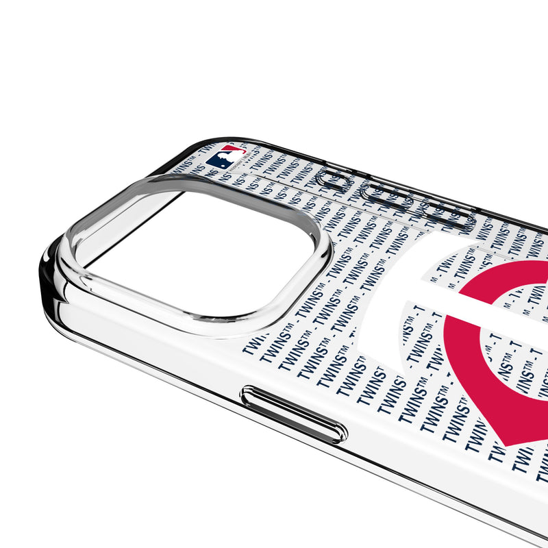 Minnesota Twins Text Backdrop iPhone Clear Phone Case for Apple iPhone Detail.Jpg