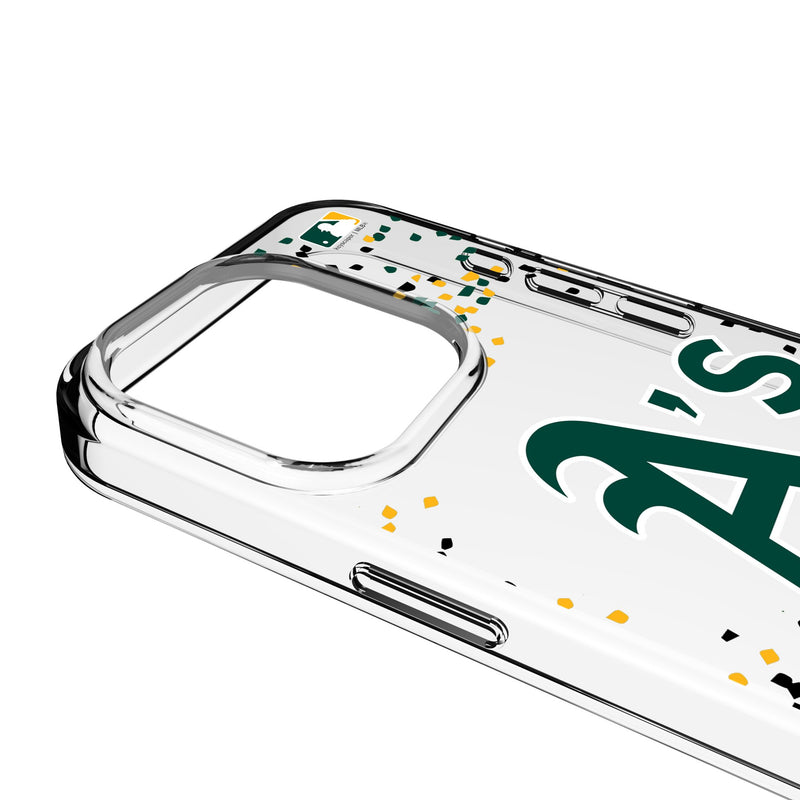 Oakland Athletics Confetti iPhone Clear Phone Case for Apple iPhone Detail.Jpg