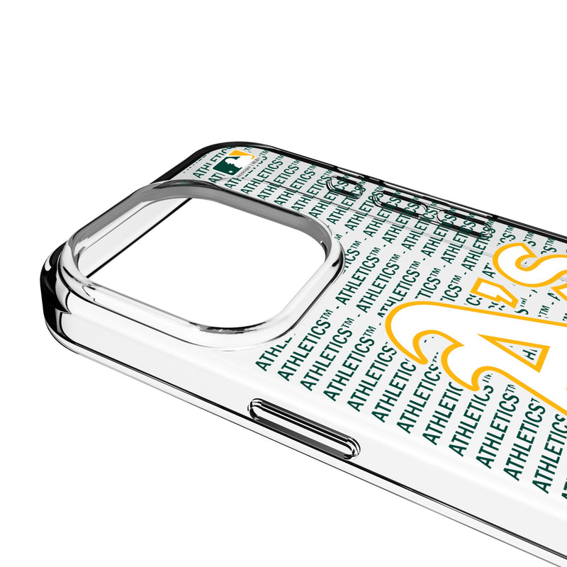 Oakland Athletics Text Backdrop iPhone Clear Phone Case for Apple iPhone Detail.Jpg