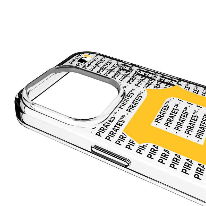 Pittsburgh Pirates Text Backdrop iPhone Clear Phone Case for Apple iPhone Detail.Jpg