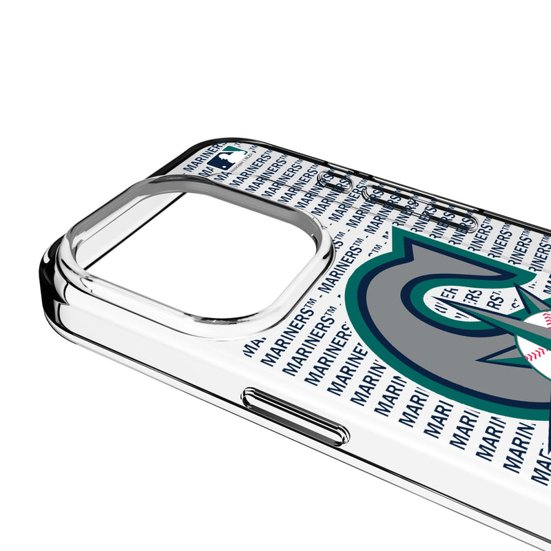 Seattle Mariners Text Backdrop iPhone Clear Phone Case for Apple iPhone Detail.Jpg
