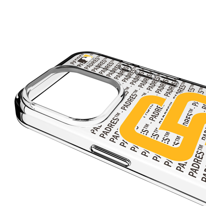 San Diego Padres Text Backdrop iPhone Clear Phone Case for Apple iPhone Detail.Jpg