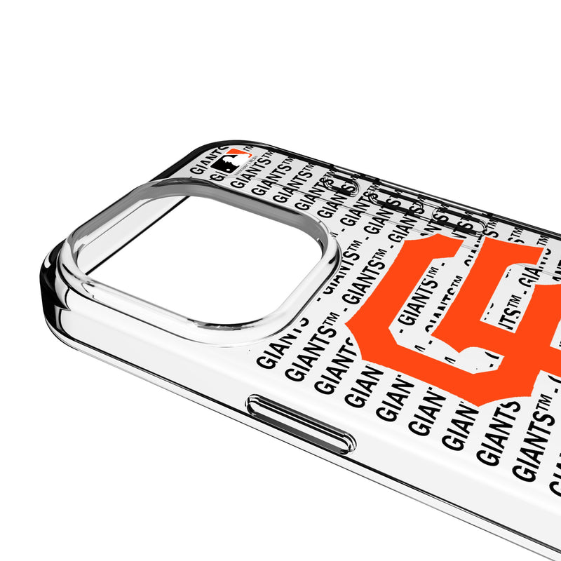 San Francisco Giants Text Backdrop iPhone Clear Phone Case for Apple iPhone Detail.Jpg