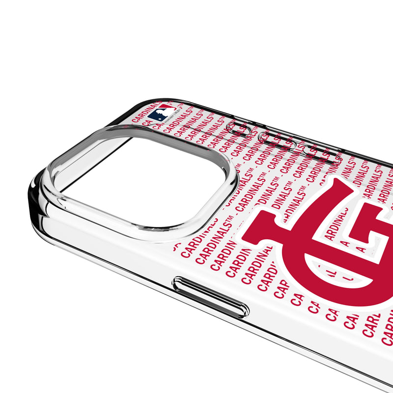 St Louis Cardinals Text Backdrop iPhone Clear Phone Case for Apple iPhone Detail.Jpg