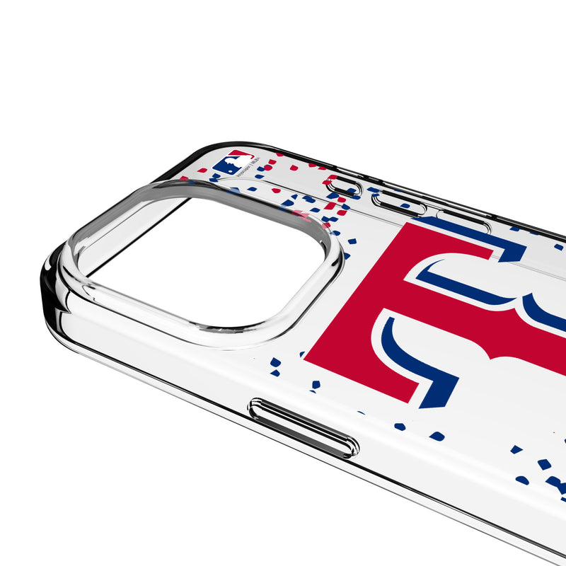 Texas Rangers Confetti iPhone Clear Phone Case for Apple iPhone Detail.Jpg