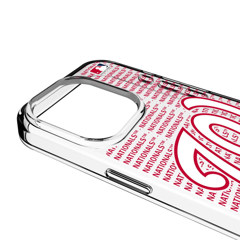 Washington Nationals Text Backdrop iPhone Clear Phone Case for Apple iPhone Detail.Jpg