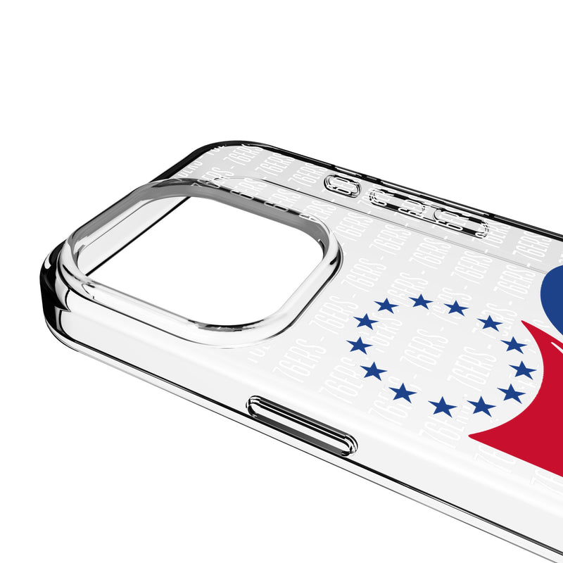 Philadelphia 76ers Text Backdrop iPhone Clear Phone Case for Apple iPhone Detail.Jpg