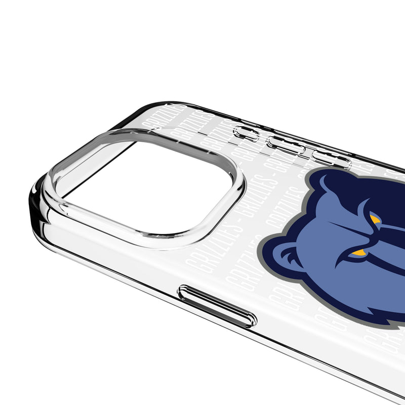 Memphis Grizzlies Text Backdrop iPhone Clear Phone Case for Apple iPhone Detail.Jpg