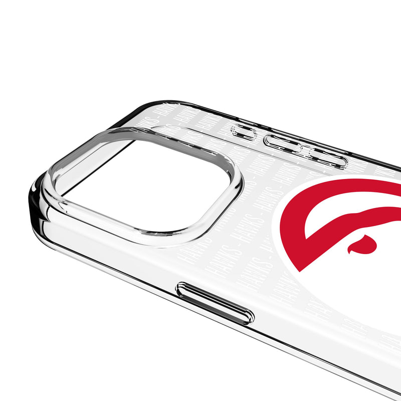 Atlanta Hawks Text Backdrop iPhone Clear Phone Case for Apple iPhone Detail.Jpg