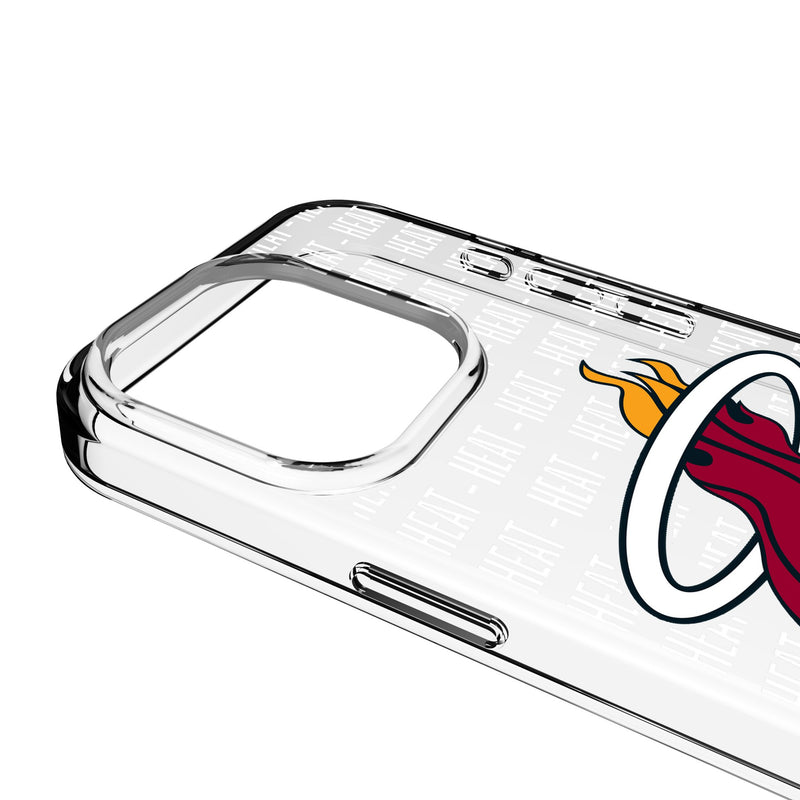 Miami Heat Text Backdrop iPhone Clear Phone Case for Apple iPhone Detail.Jpg