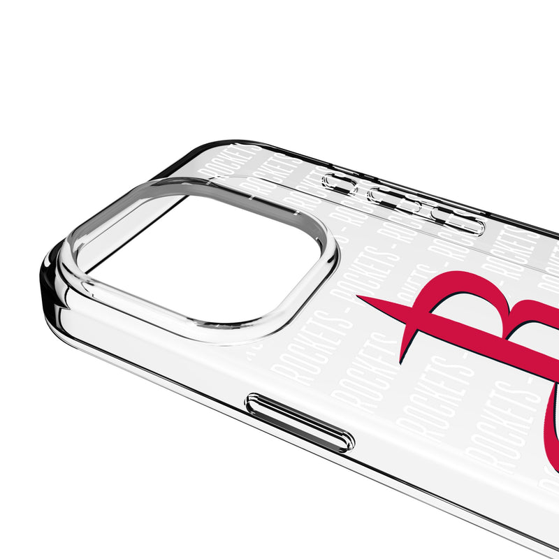 Houston Rockets Text Backdrop iPhone Clear Phone Case for Apple iPhone Detail.Jpg