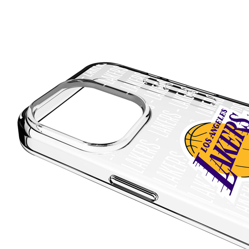 Los Angeles Lakers Text Backdrop iPhone Clear Phone Case for Apple iPhone Detail.Jpg