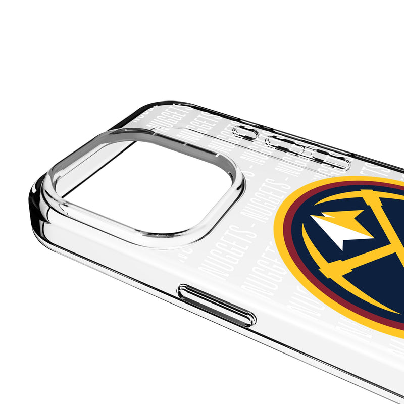 Denver Nuggets Text Backdrop iPhone Clear Phone Case for Apple iPhone Detail.Jpg