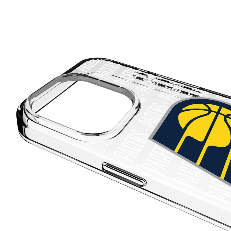 Indiana Pacers Text Backdrop iPhone Clear Phone Case for Apple iPhone Detail.Jpg