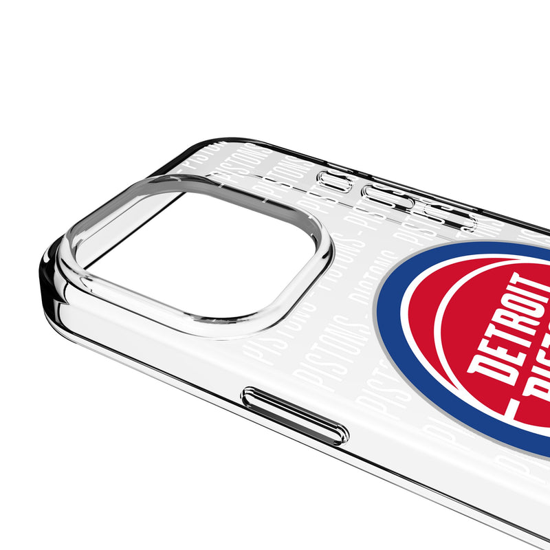 Detroit Pistons Text Backdrop iPhone Clear Phone Case for Apple iPhone Detail.Jpg