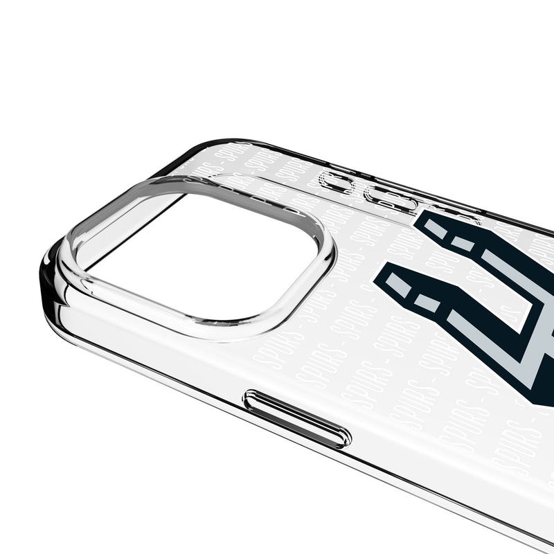 San Antonio Spurs Text Backdrop iPhone Clear Phone Case for Apple iPhone Detail.Jpg