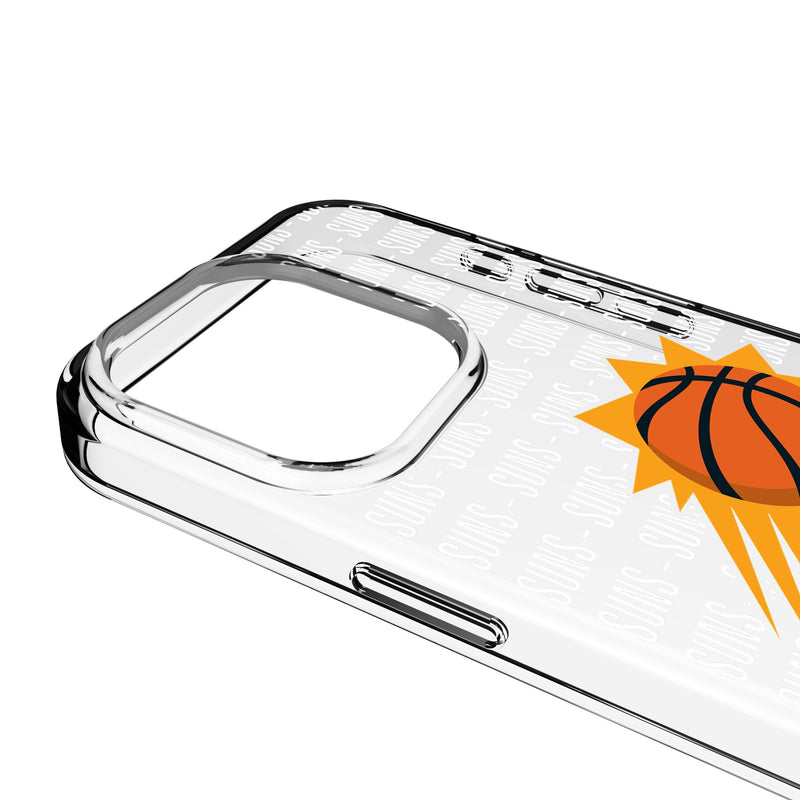 Phoenix Suns Text Backdrop iPhone Clear Phone Case for Apple iPhone Detail.Jpg