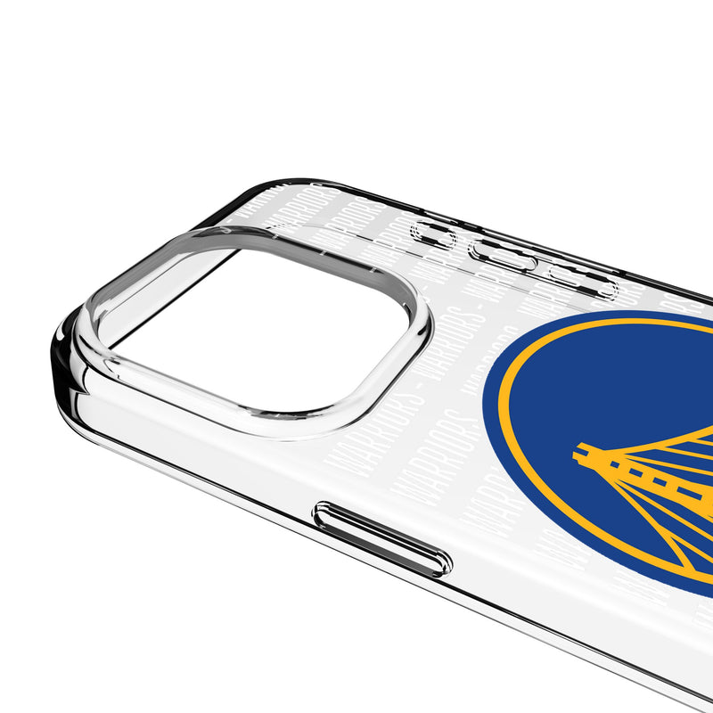 Golden State Warriors Text Backdrop iPhone Clear Phone Case for Apple iPhone Detail.Jpg