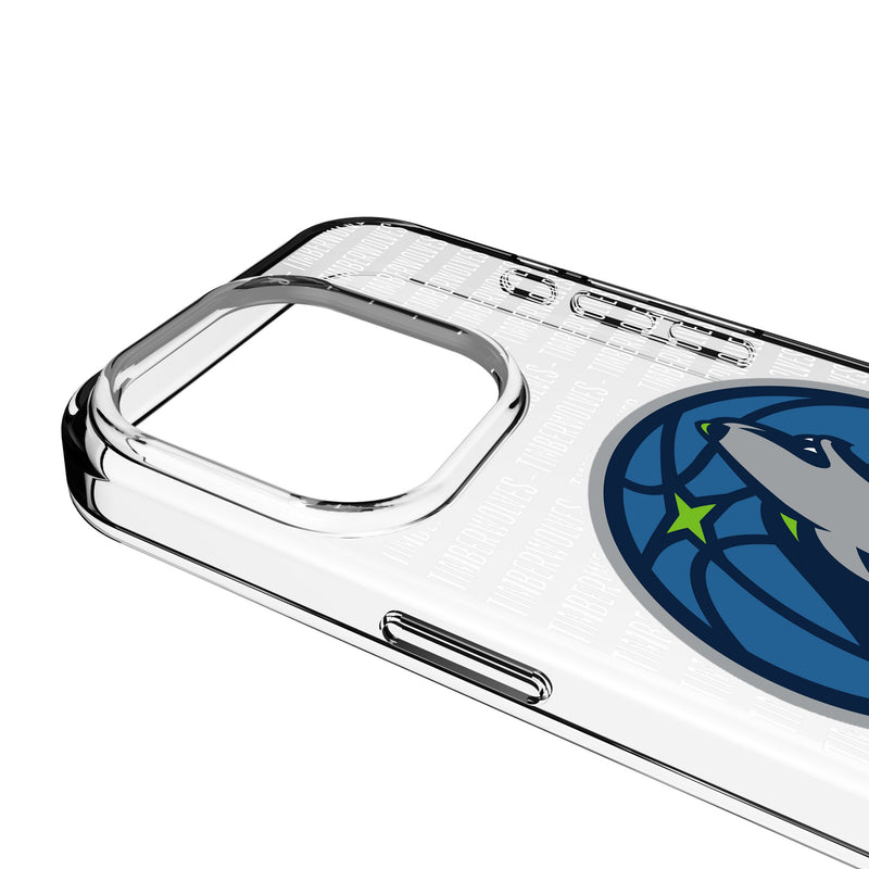 Minnesota Timberwolves Text Backdrop iPhone Clear Phone Case for Apple iPhone Detail.Jpg